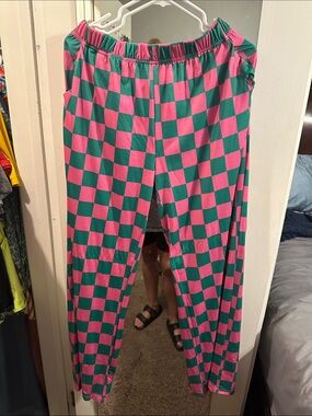 Women’s Pink & Green Checkered Pajama Pants